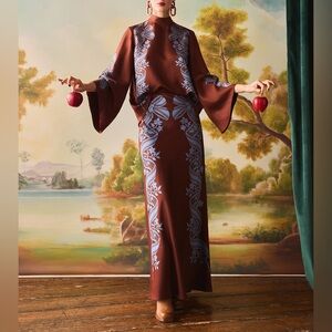 NWT La DoubleJ Satin Signoria Placee Sleek Skirt XXS